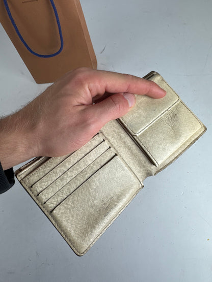 Vintage Louis Vuitton Damier Monogram Flapable Wallet Grey White