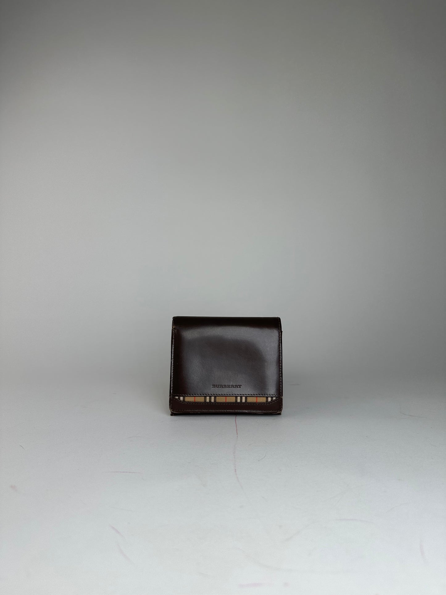 Vintage Burberry Leather Wallet Brown