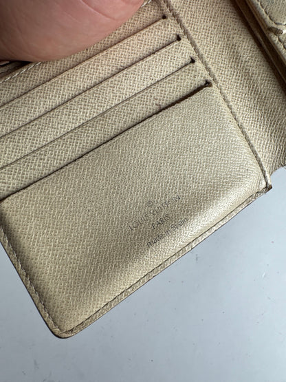Vintage Louis Vuitton Damier Monogram Flapable Wallet Grey White