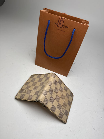 Vintage Louis Vuitton Damier Monogram Flapable Wallet Grey White