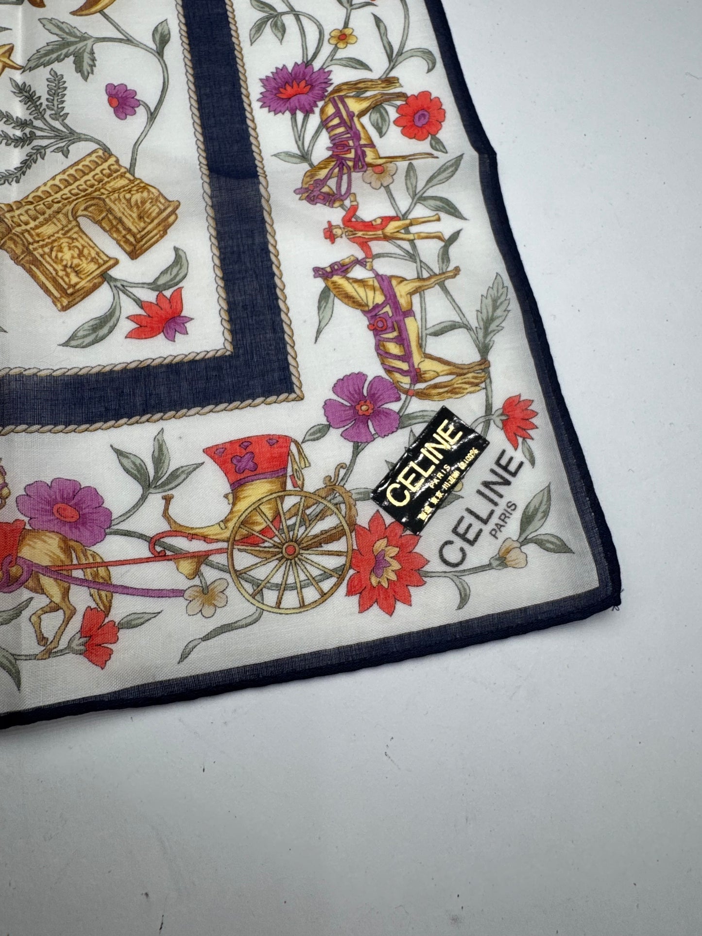 Vintage Celine Paris Silk Cloth floral