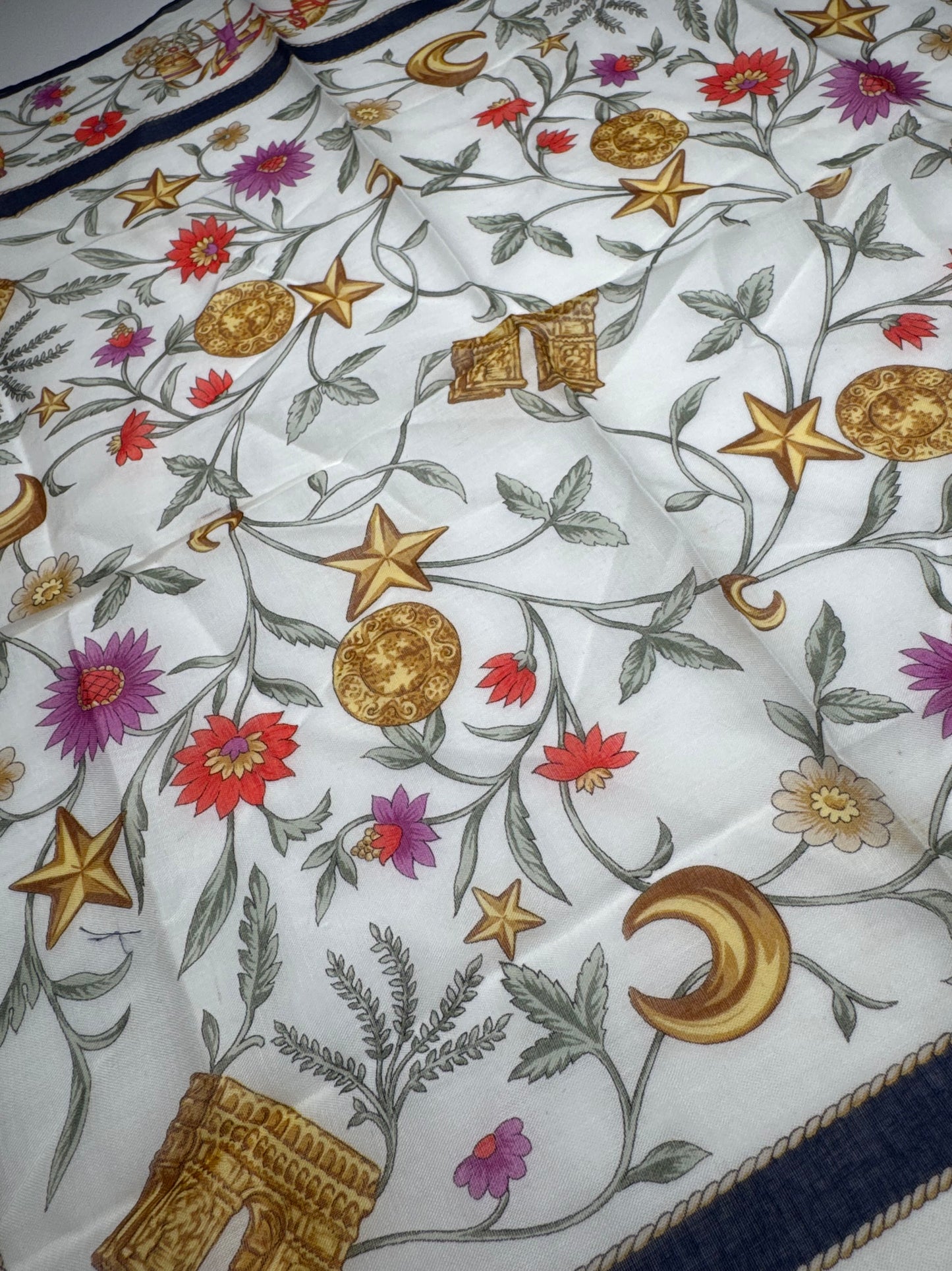 Vintage Celine Paris Silk Cloth floral