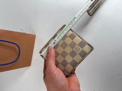 Vintage Louis Vuitton Damier Monogram Flapable Wallet Grey White