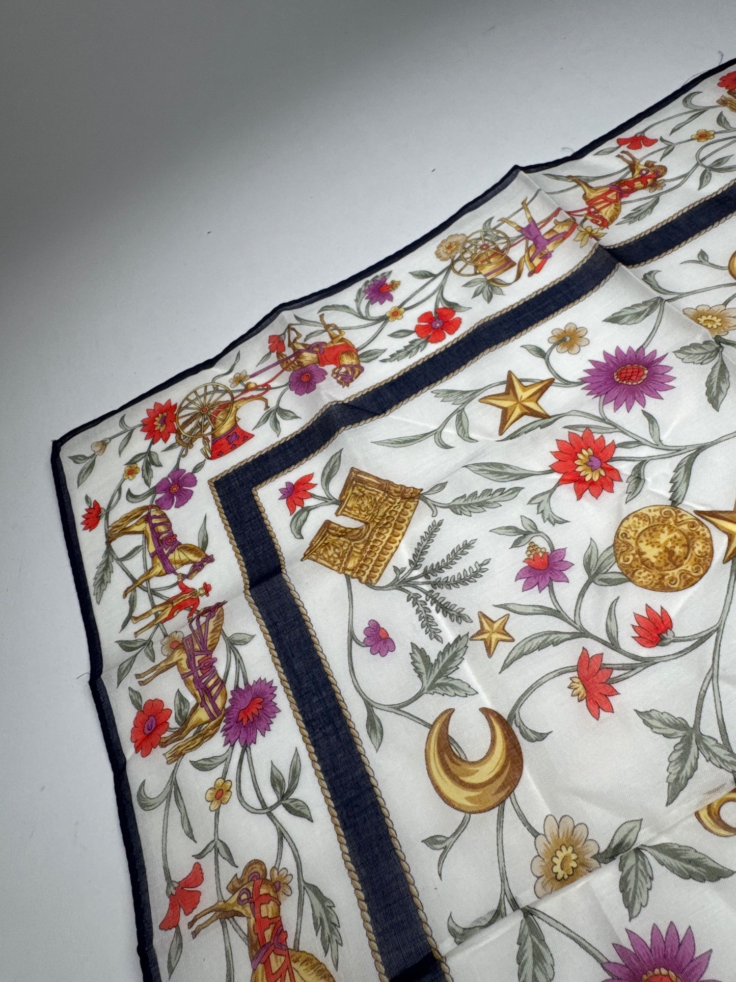 Vintage Celine Paris Silk Cloth floral