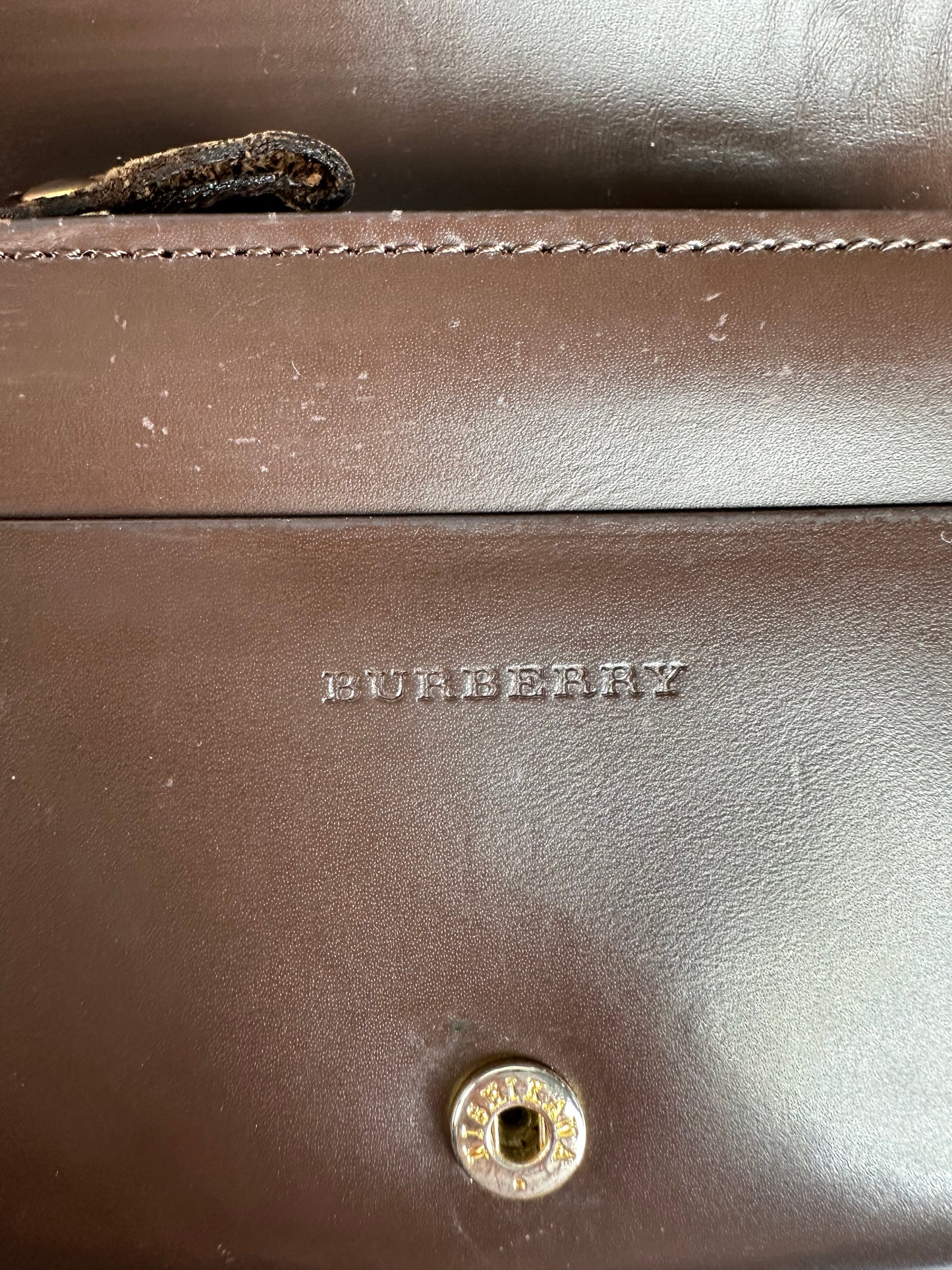Vintage Burberry Leather Wallet Brown