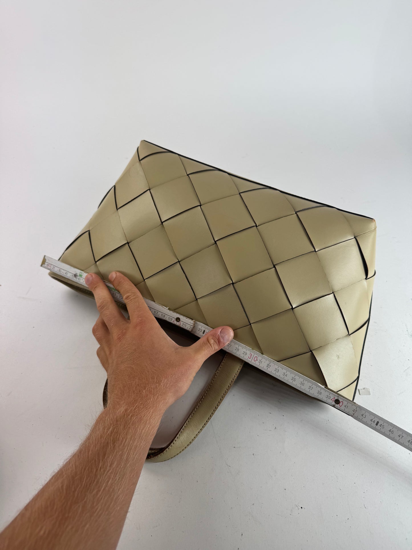 Vintage Issey Miyake Leather Bag beige