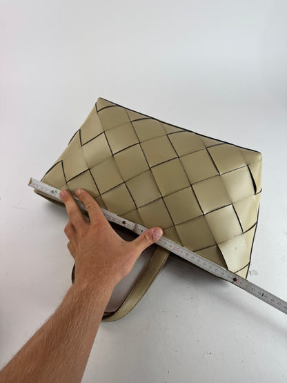 Vintage Issey Miyake Leather Bag beige