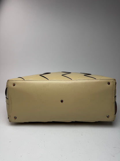 Vintage Issey Miyake Leather Bag beige