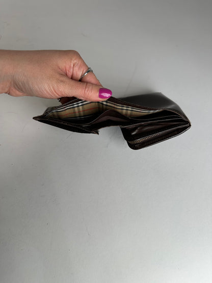 Vintage Burberry Leather Wallet Brown