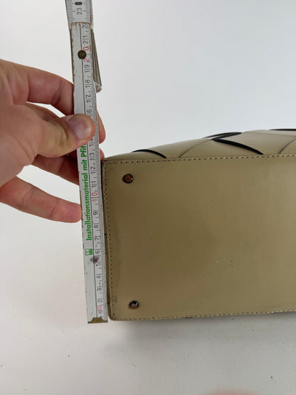 Vintage Issey Miyake Leather Bag beige