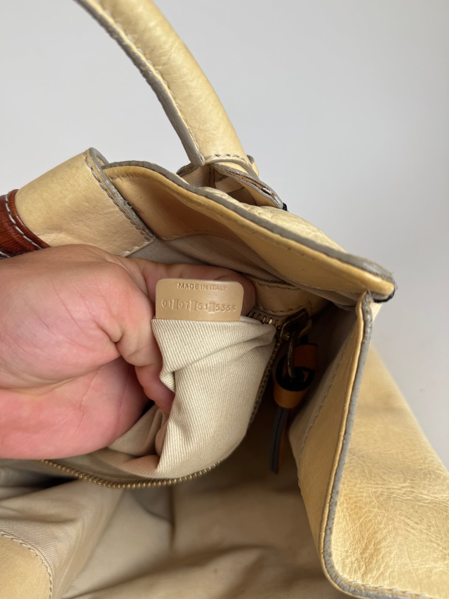 Sac vintage en cuir Chloé beige marron