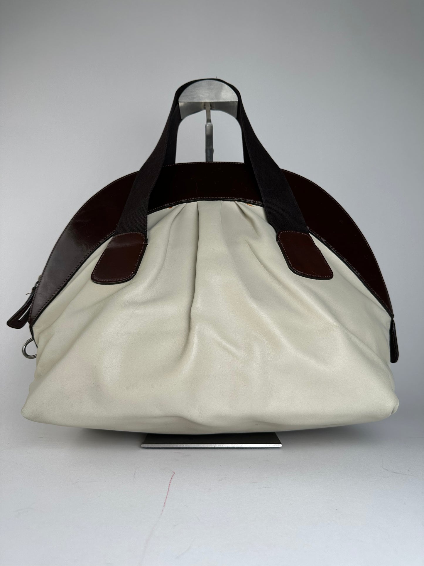 Vintage Marni Leather Handbag White Brown