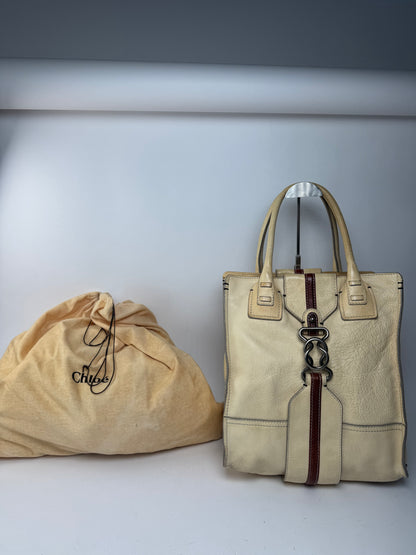 Sac vintage en cuir Chloé beige marron