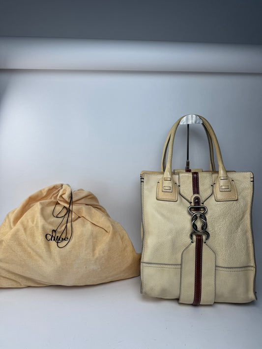 Sac vintage en cuir Chloé beige marron