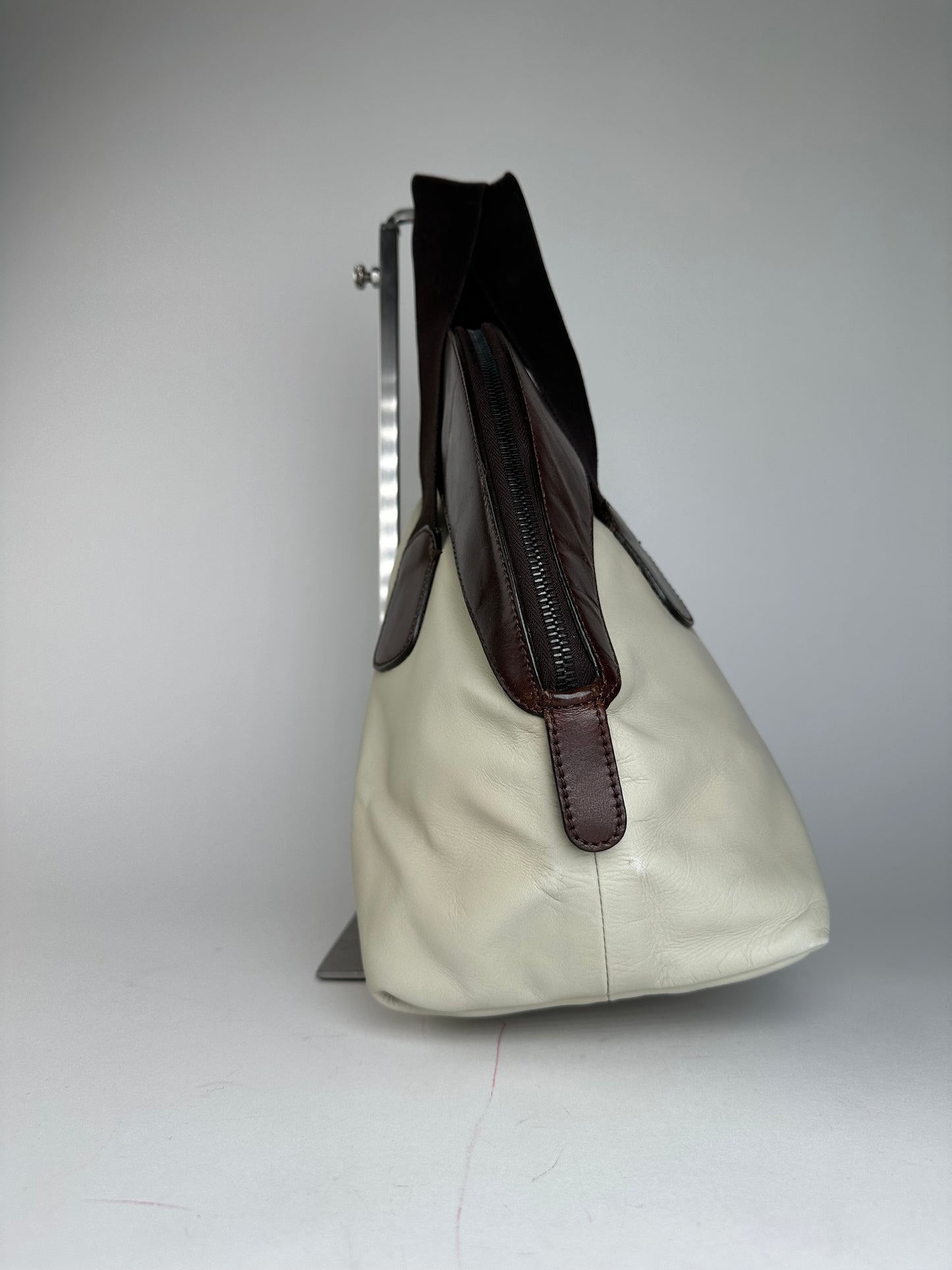Vintage Marni Leather Handbag White Brown