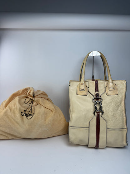 Sac vintage en cuir Chloé beige marron