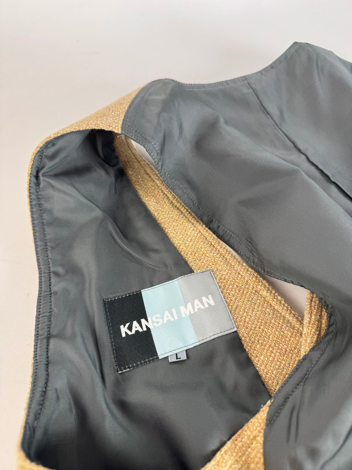 Vintage Kansai Yamamot Men’s Vest Beige Grey L