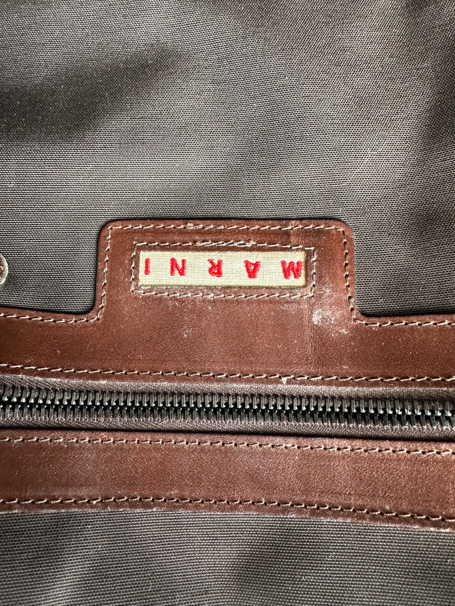 Vintage Marni Leather Handbag White Brown