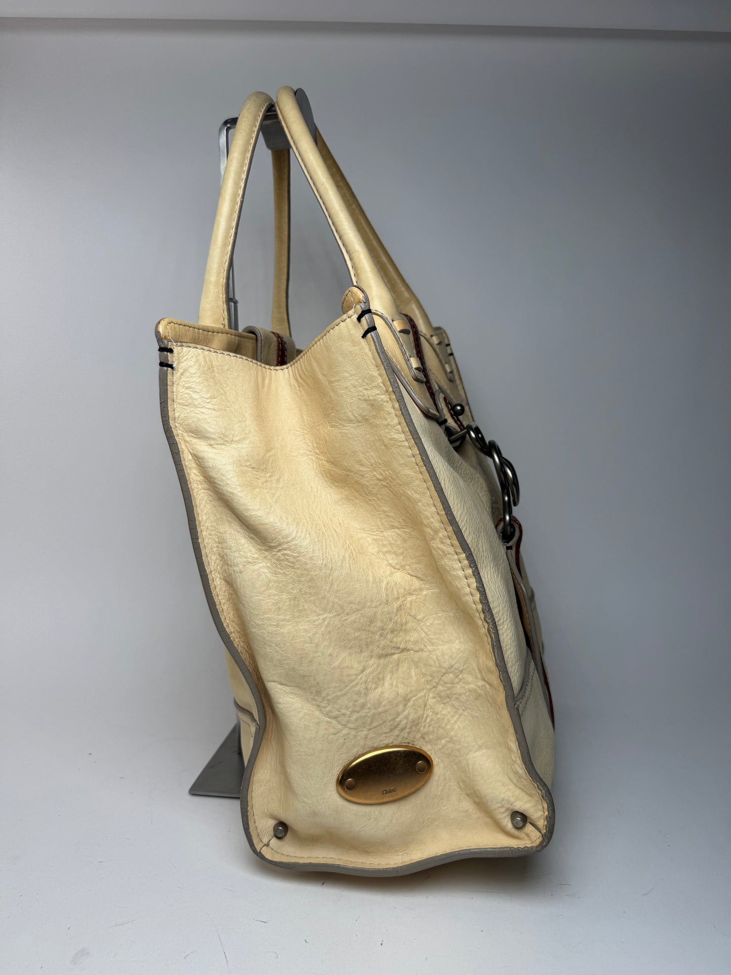 Sac vintage en cuir Chloé beige marron