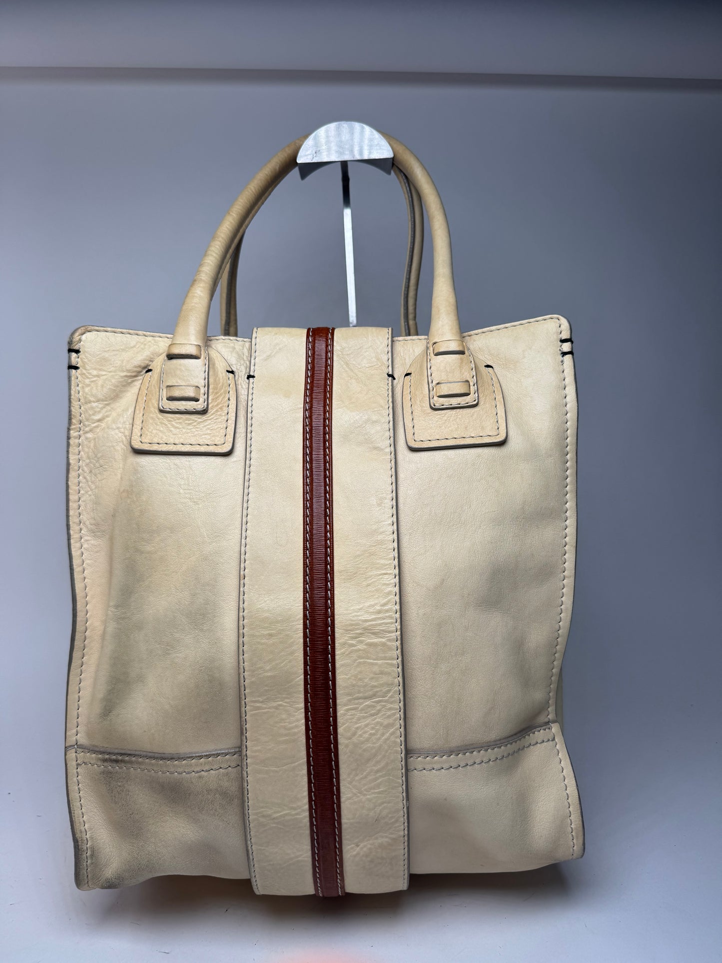 Sac vintage en cuir Chloé beige marron