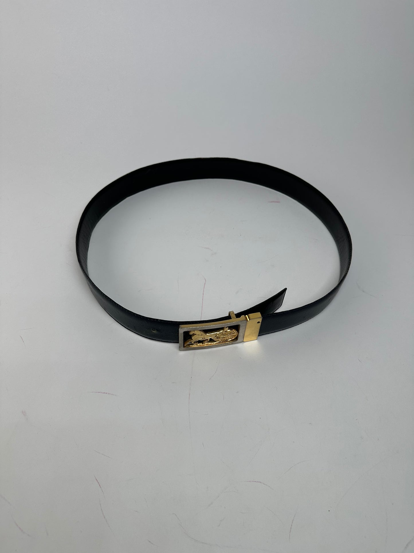Vintage Celine Paris Snake Emblossed leather belt black