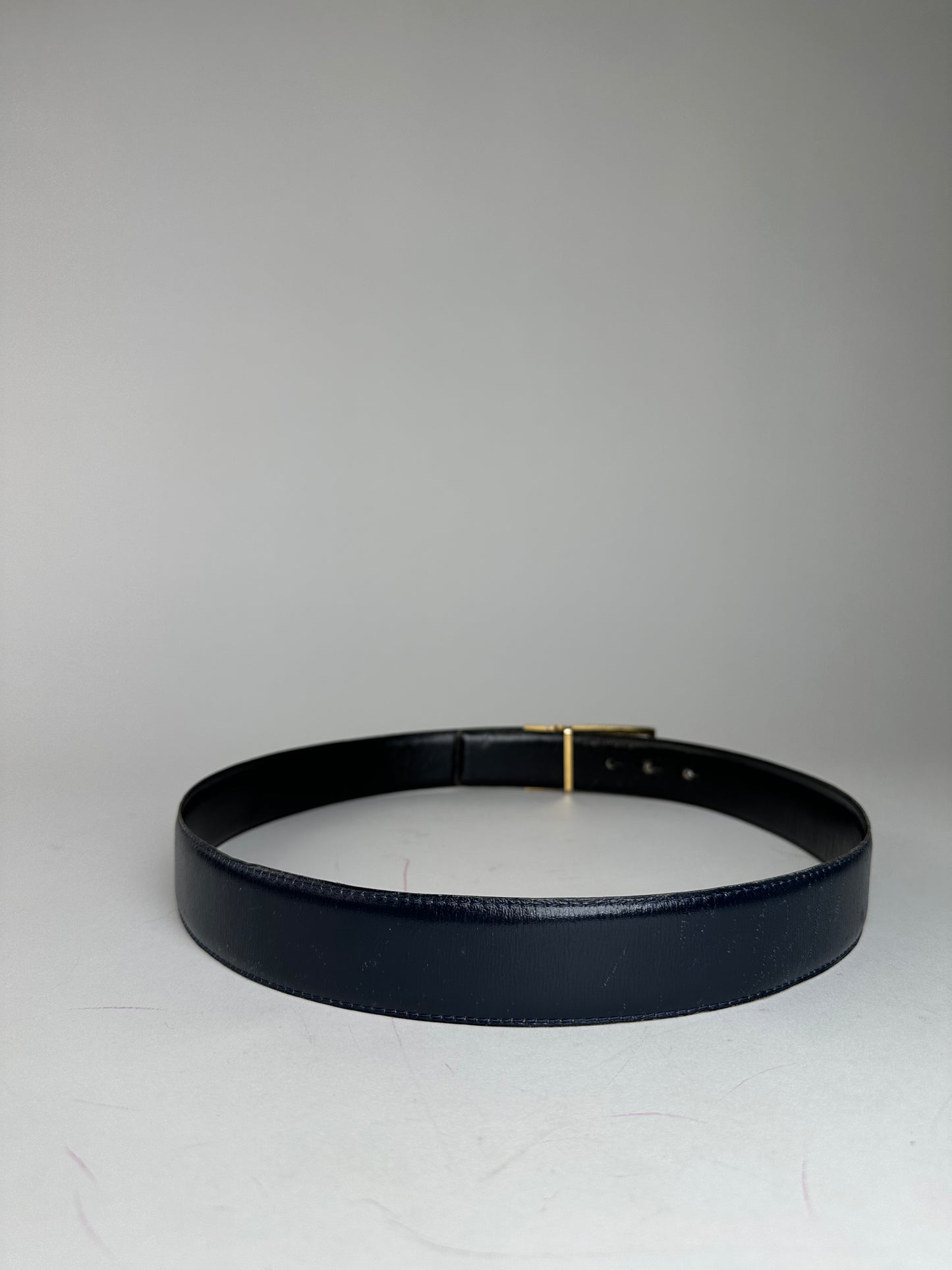 Vintage Celine Paris Snake Emblossed leather belt black