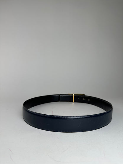 Vintage Celine Paris Snake Emblossed leather belt black