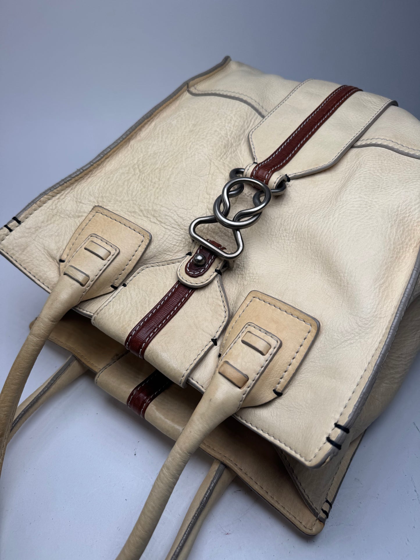 Sac vintage en cuir Chloé beige marron