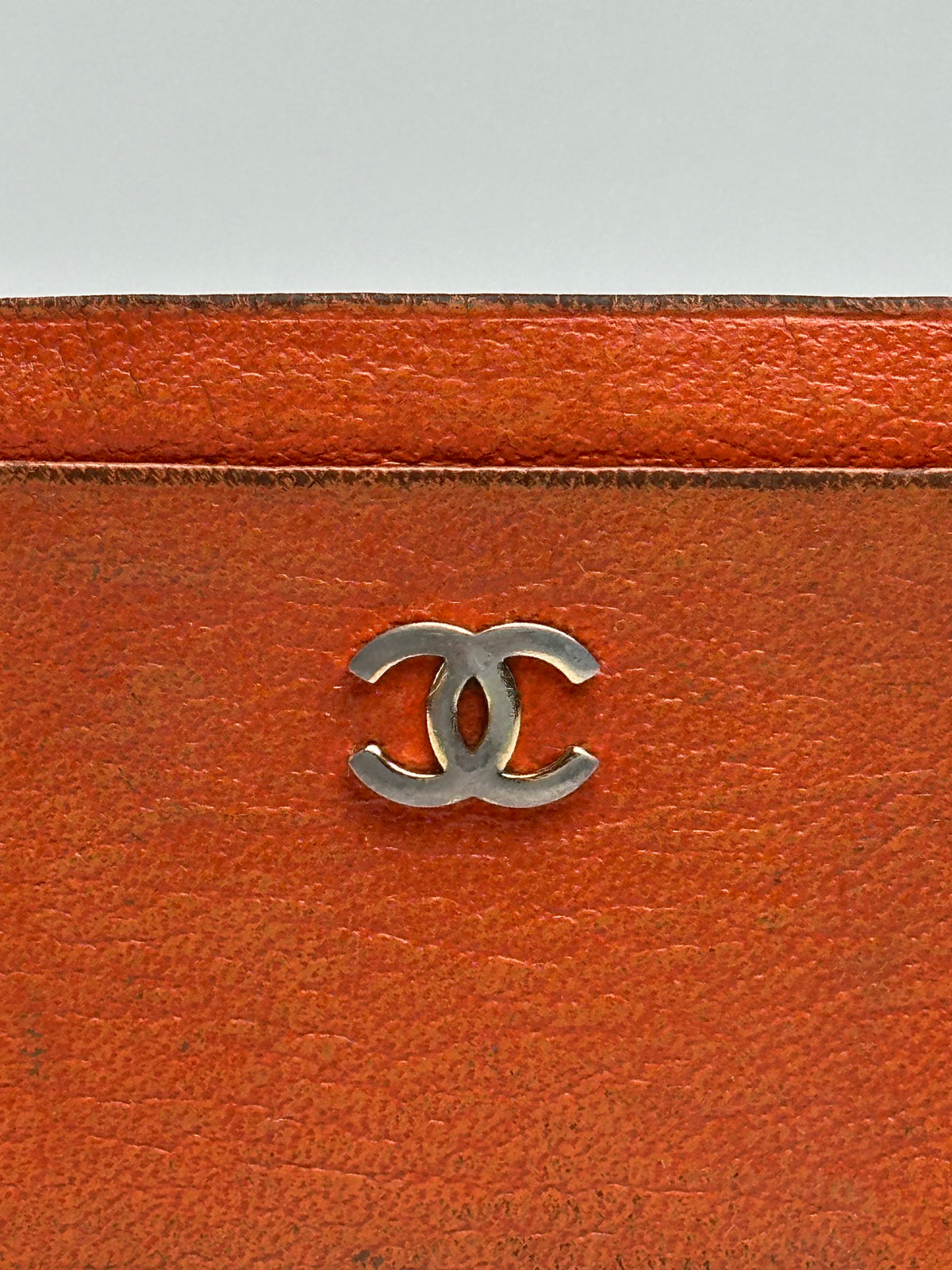 Vintage Chanel Bifold Wallet 2008–2009 Orange Silver