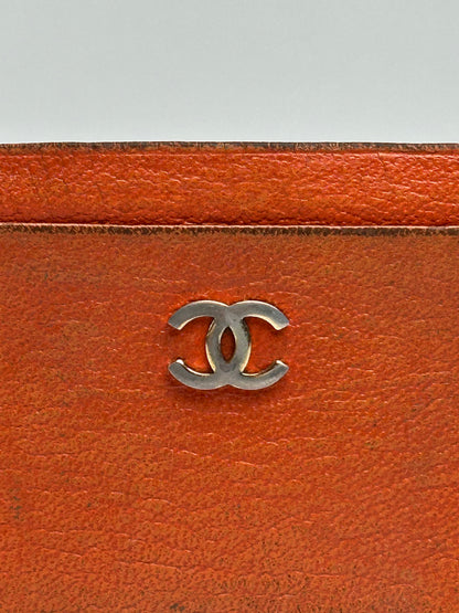Vintage Chanel Bifold Wallet 2008–2009 Orange Silver