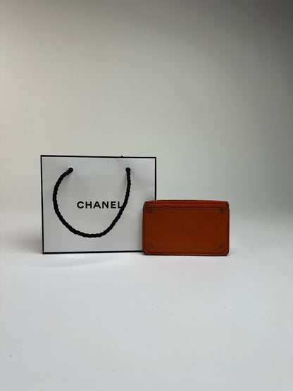 Vintage Chanel Bifold Wallet 2008–2009 Orange Silver