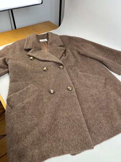 Vintage Givenchy Wool Blend Coat Brown Gold M