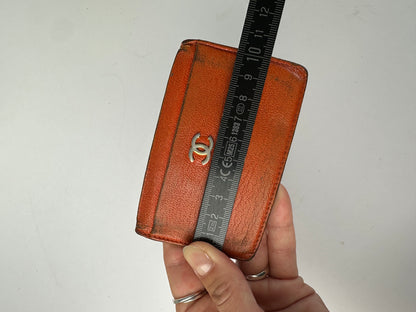 Vintage Chanel Bifold Wallet 2008–2009 Orange Silver