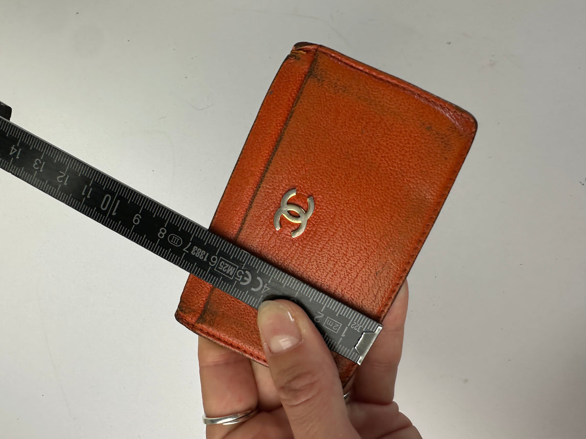 Vintage Chanel Bifold Wallet 2008–2009 Orange Silver