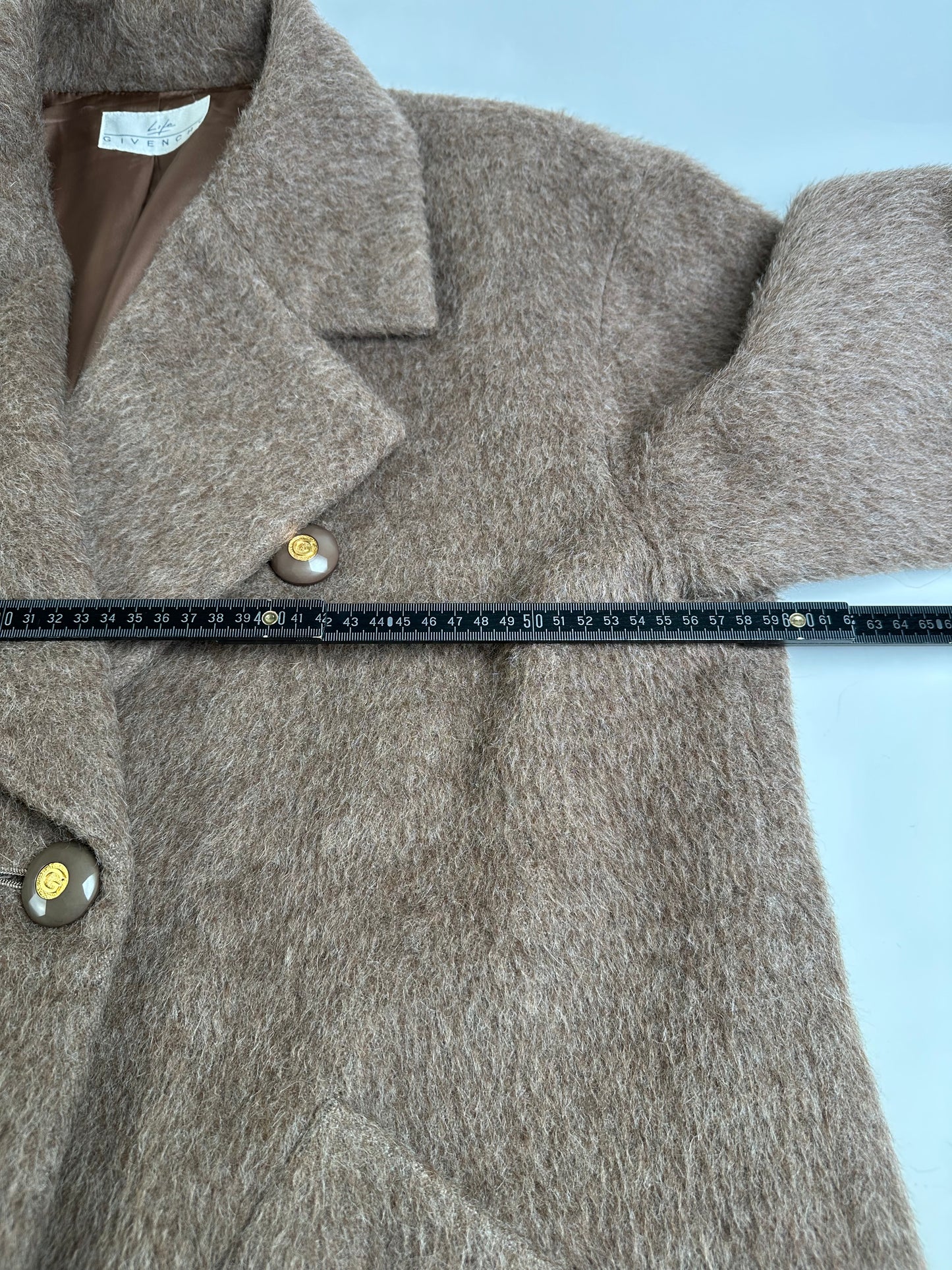 Vintage Givenchy Wool Blend Coat Brown Gold M