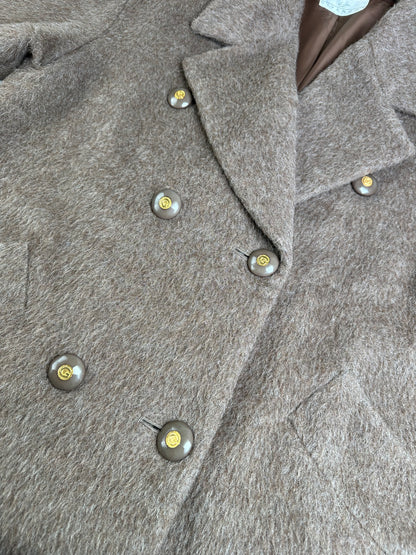 Vintage Givenchy Wool Blend Coat Brown Gold M