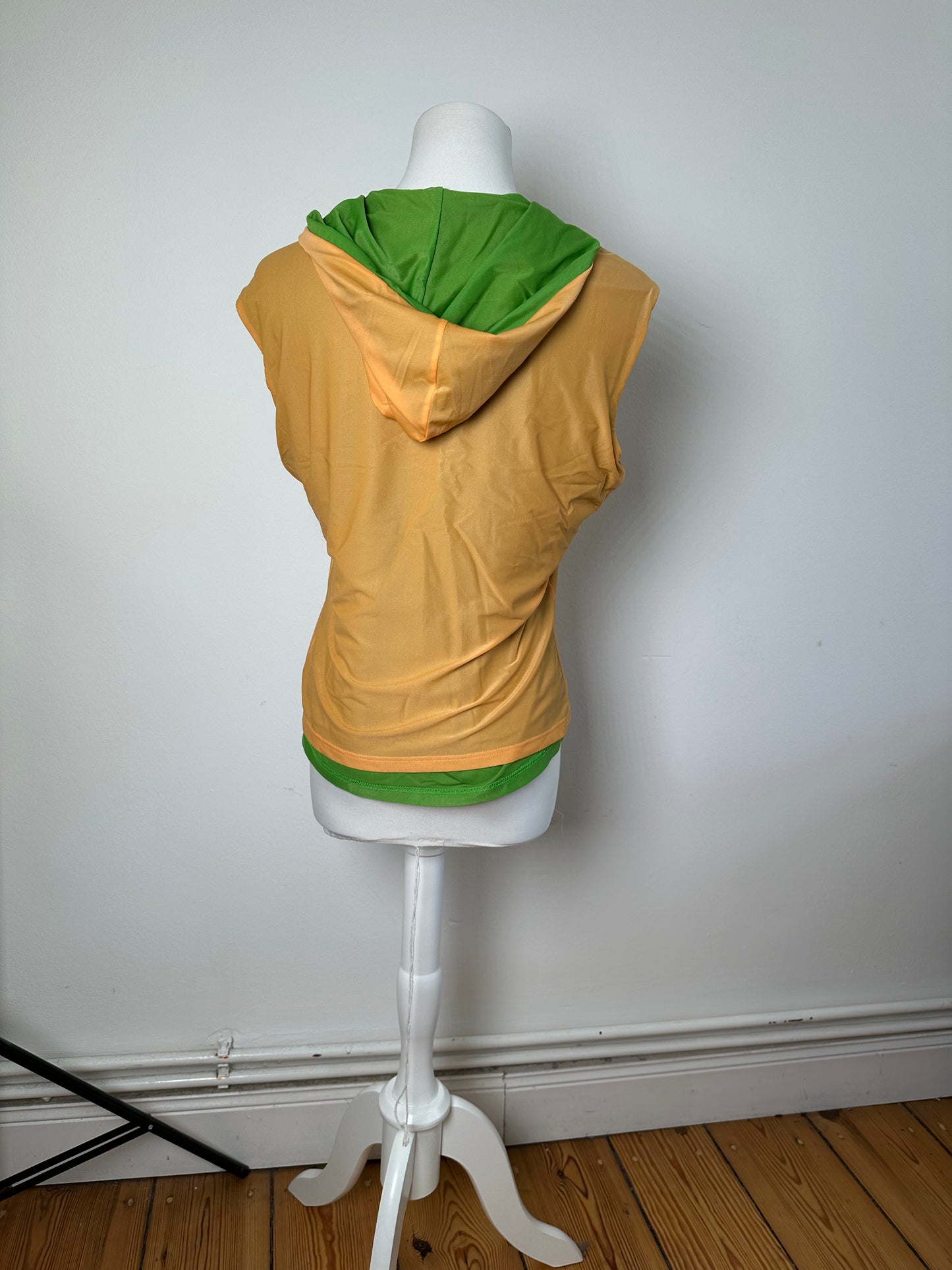 Vintage Fendi Abstract Print Hooded Top Orange Green Pink M