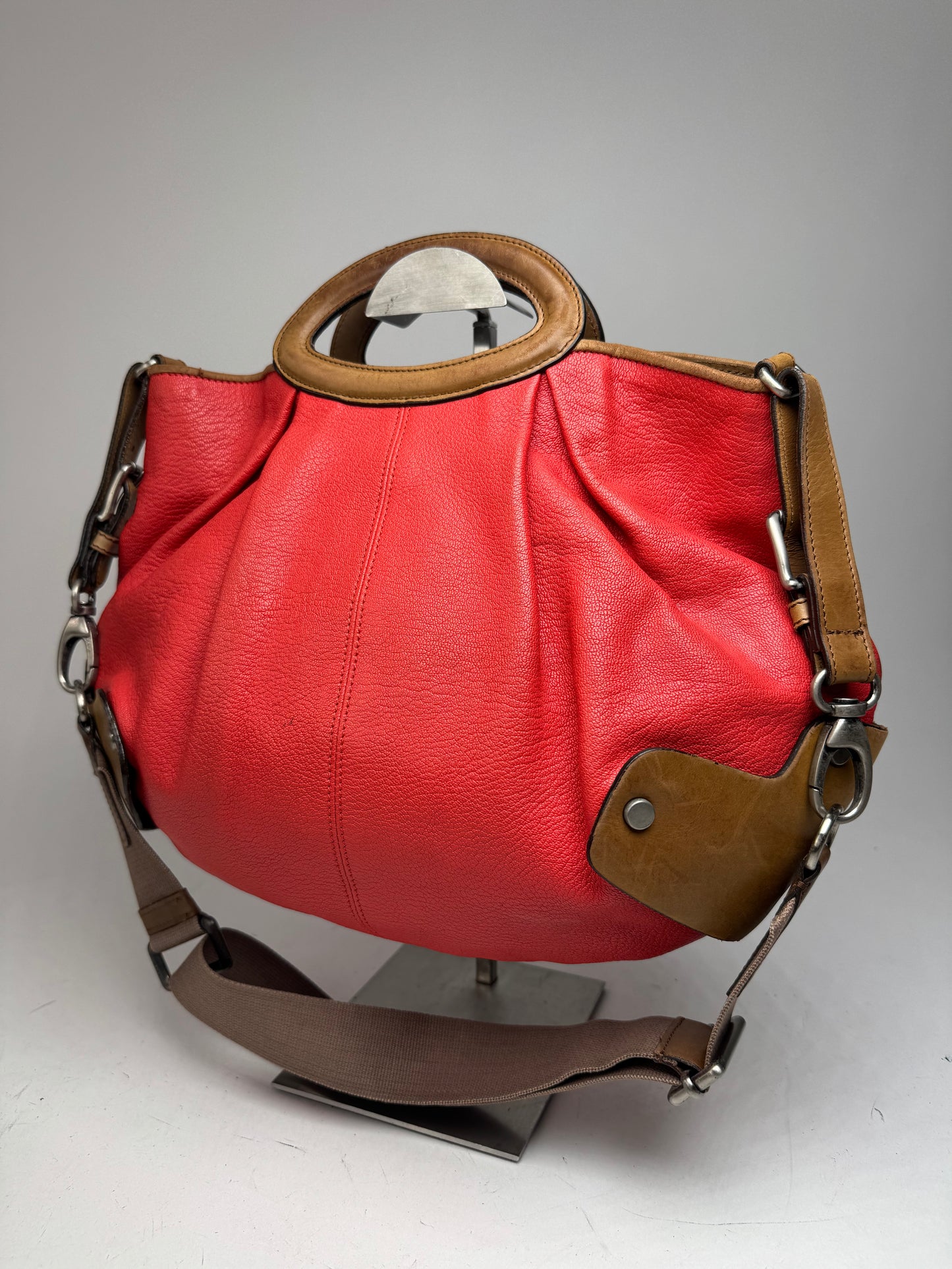 Vintage Marni 2Way Leather Bag Red Brown