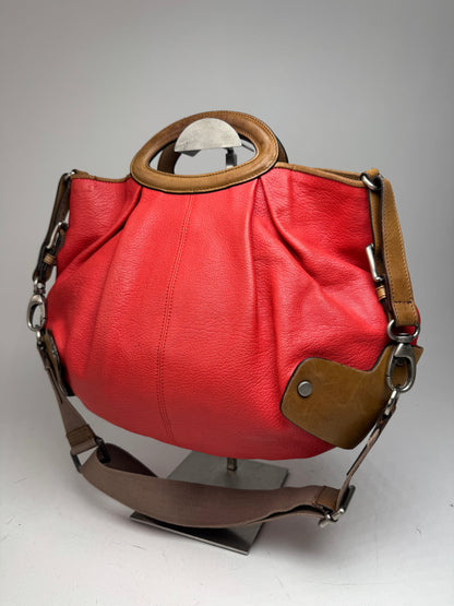 Vintage Marni 2Way Leather Bag Red Brown