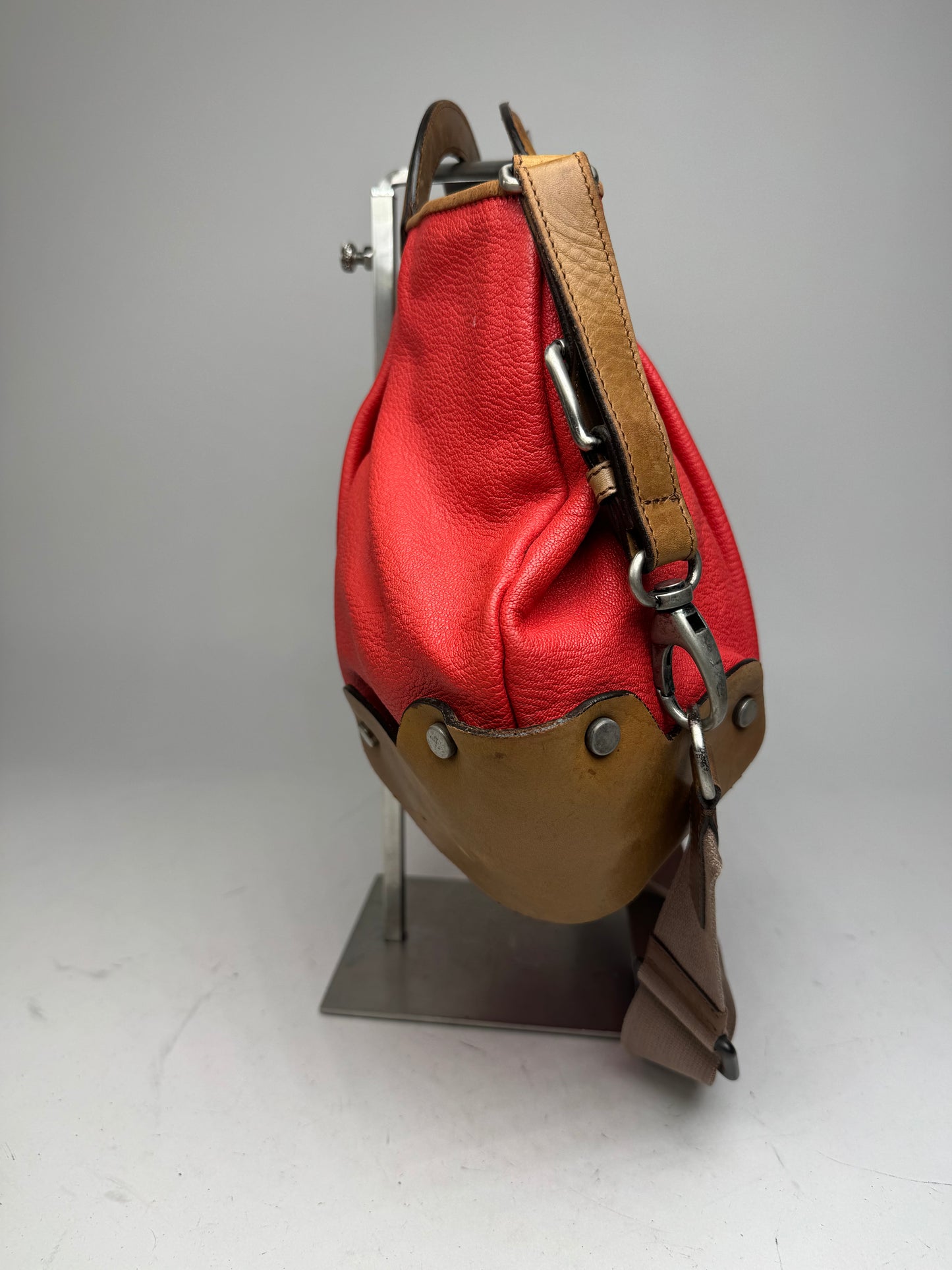 Vintage Marni 2Way Leather Bag Red Brown