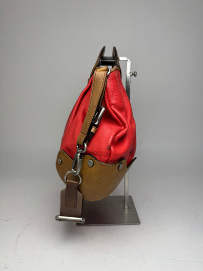 Vintage Marni 2Way Leather Bag Red Brown