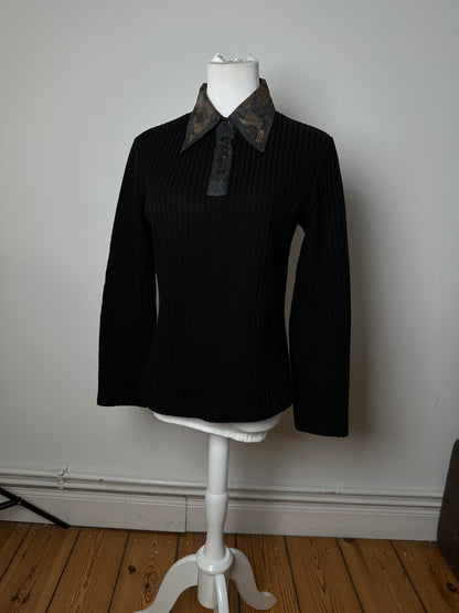 Vintage Fendi Roma Wool Sweater Black Brown 36/S