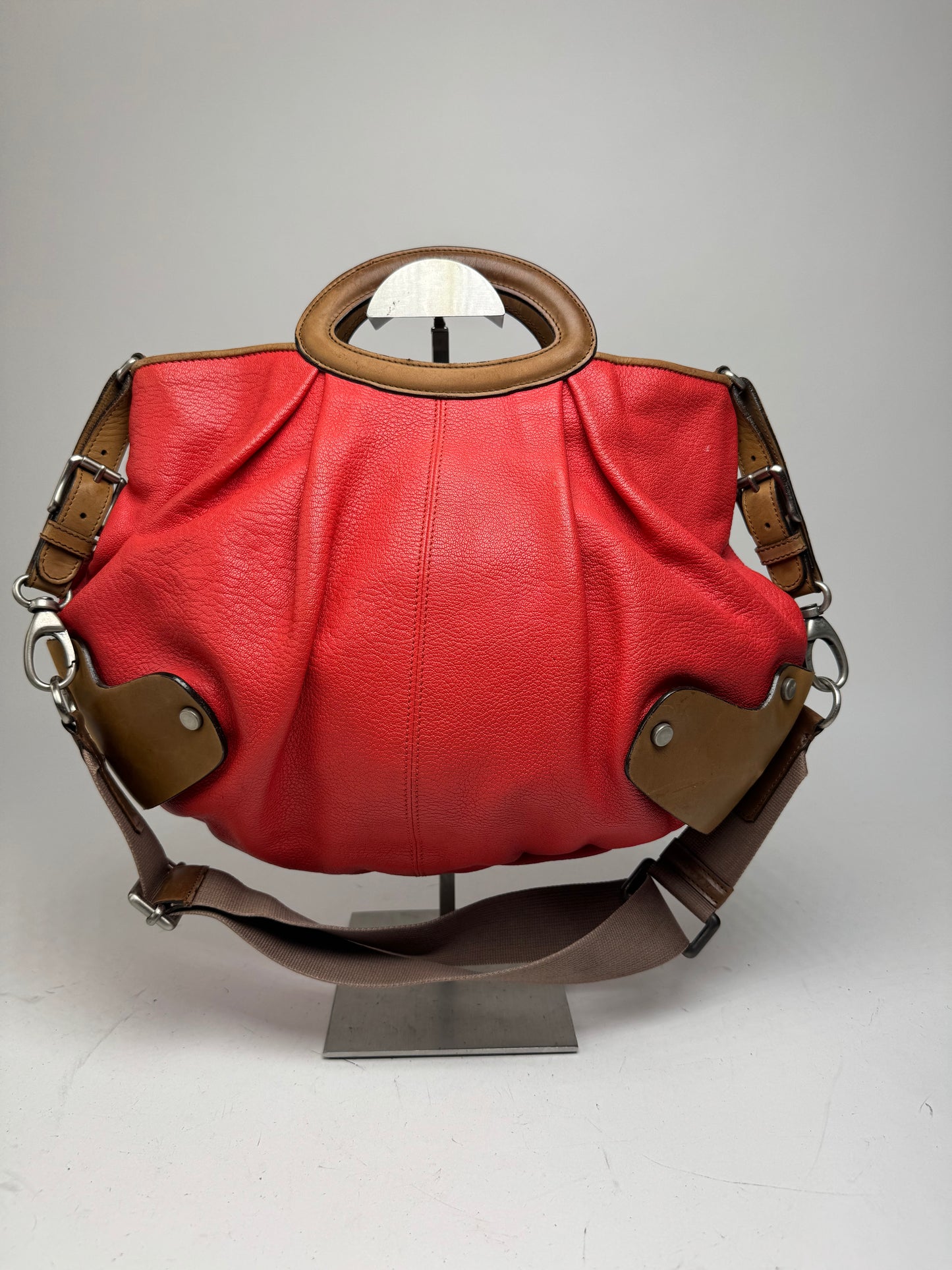 Vintage Marni 2Way Leather Bag Red Brown