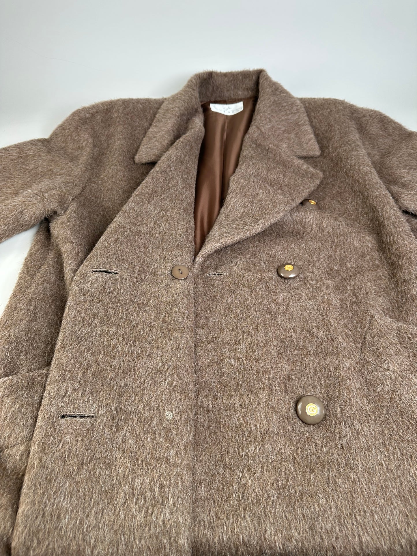 Vintage Givenchy Wool Blend Coat Brown Gold M