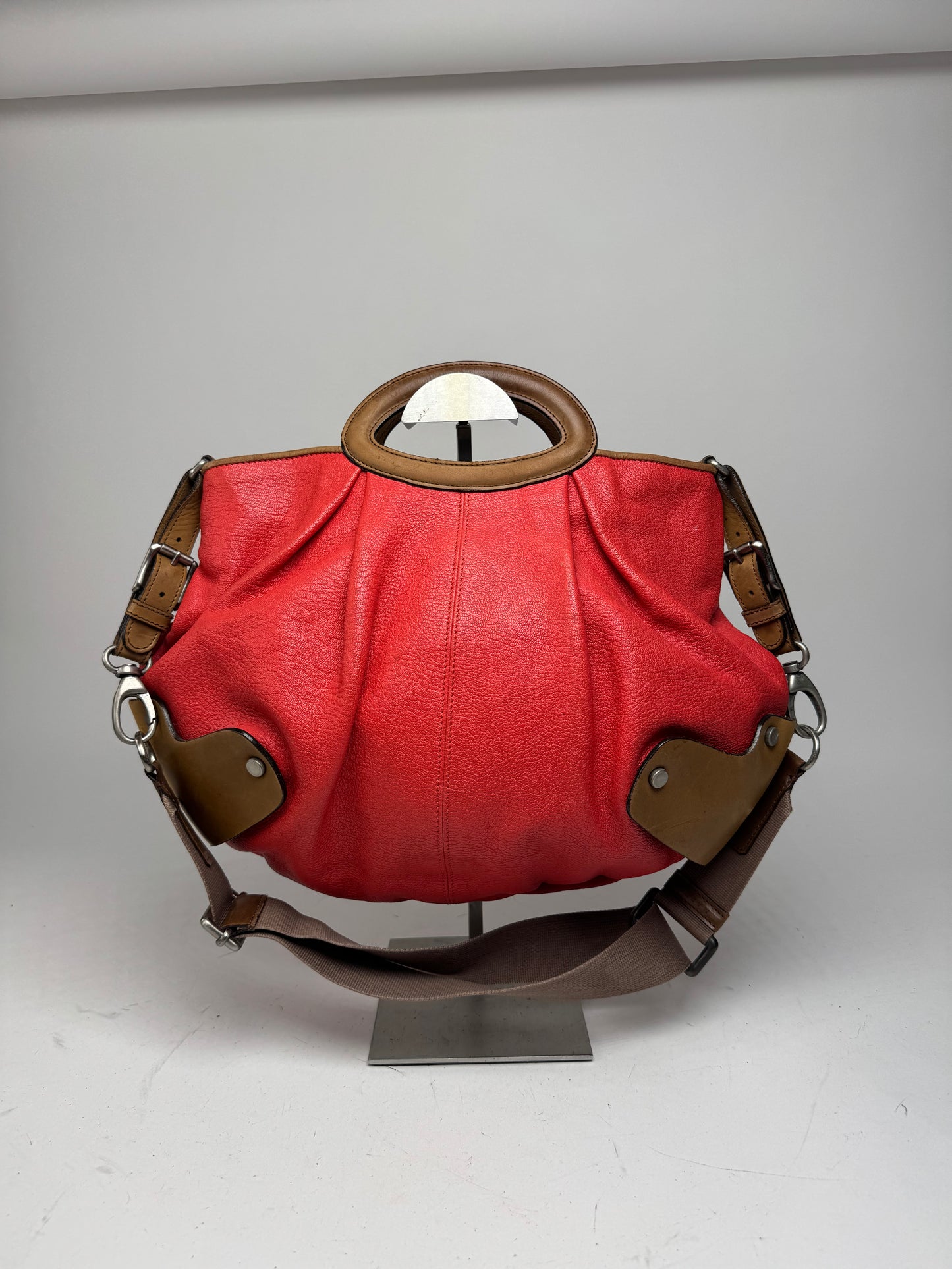 Vintage Marni 2Way Leather Bag Red Brown