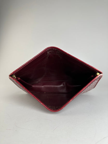 Vintage Dior Oblique Monogram Clutch Grey Red