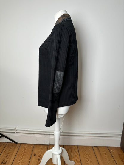 Vintage Fendi Roma Wool Sweater Black Brown 36/S