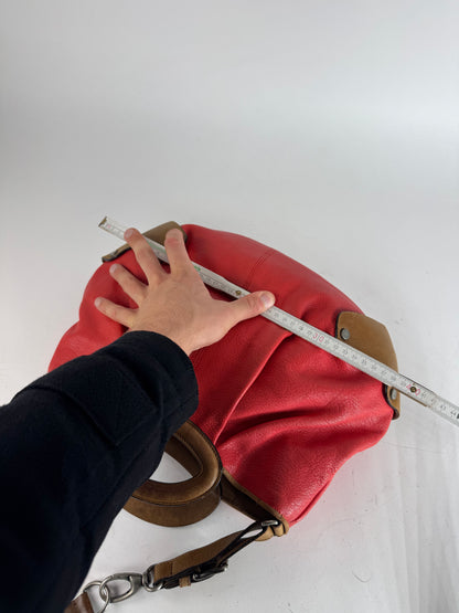 Vintage Marni 2Way Leather Bag Red Brown