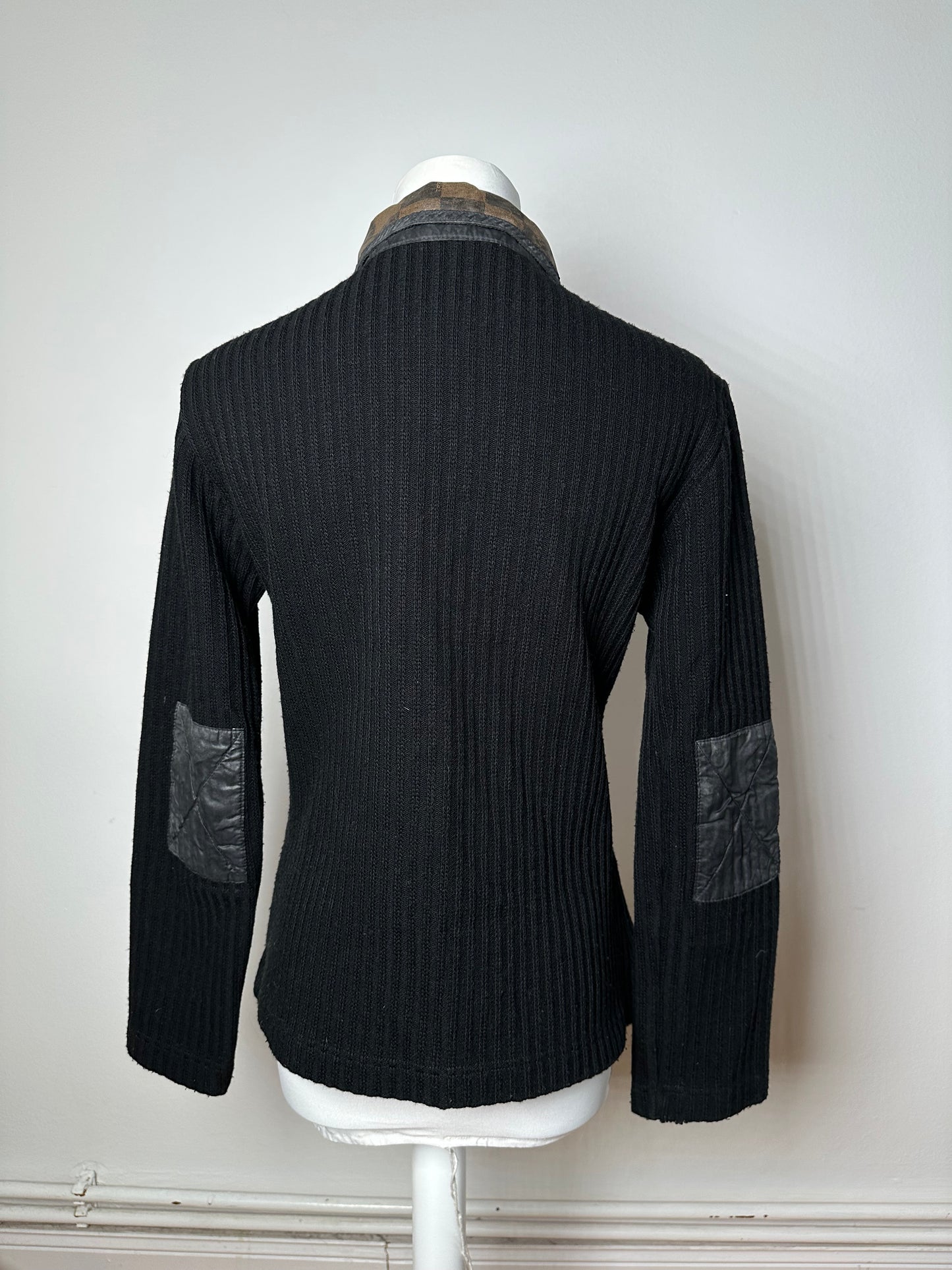 Vintage Fendi Roma Wool Sweater Black Brown 36/S