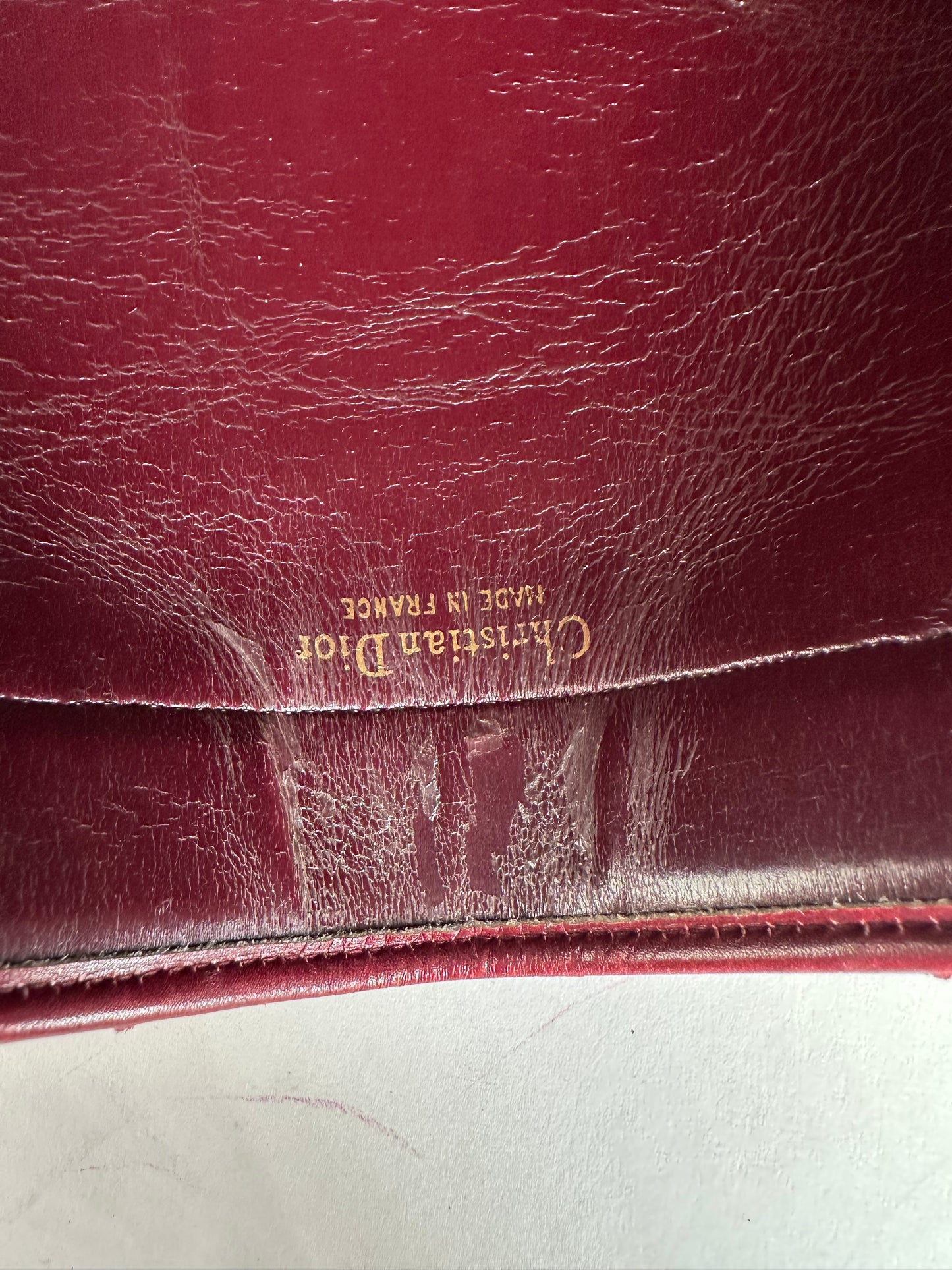 Vintage Dior Oblique Monogram Clutch Grey Red